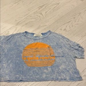 Blue tie dye crop top